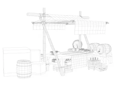 Medieval Alchemy Shop Low Poly include 49 Model Low-poly 3D model