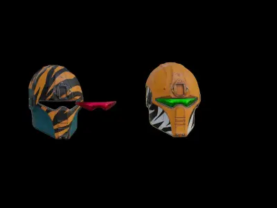 Tactical Face Mask Low-poly 3D model