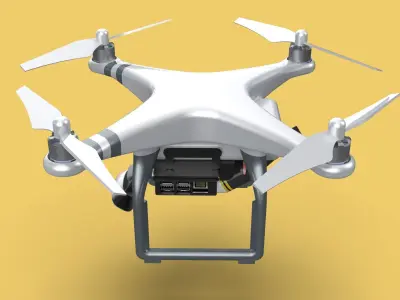 UCAV MILITARY DRONE QUADCOPTER MISSILE TORPEDO ANTI-TANK BOMBER 3D model