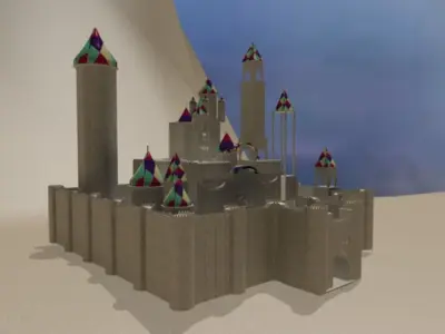 3D LOW POLY MEDIEVAL building CASTLE Low-poly 3D model