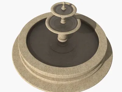 Granite fountain 2 Free 3D model