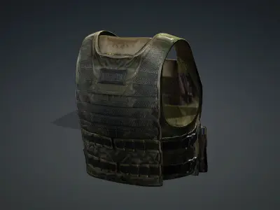 Soldier military bulletproof vest game ready UE5 FBX Low-poly 3D model