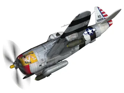 Republic P-47 Thunderbolt - Passionate Patsy 3D model