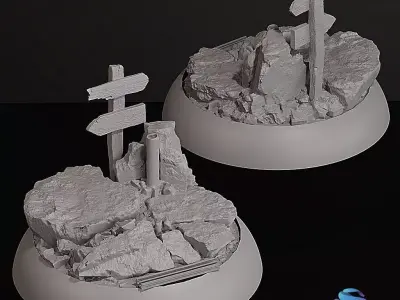 Ultimate Terrain Bases Pack- 25-32-40-50   Miniature Bases  STL  3D print model