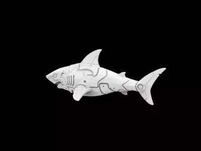 Shark Mech Guardian 3D Printable Model 3D print model
