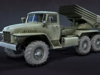 BM-21 Grad Low-poly 3D model
