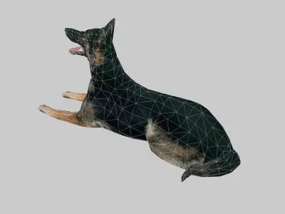 German Shephed dog Low-poly 3D model