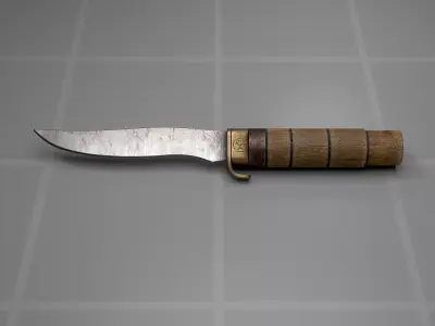 Used Soviet Knife Low-poly 3D model