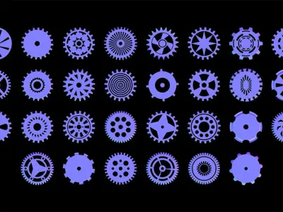 150 Gear Hard Surface for Substance Painter Low-poly 3D model