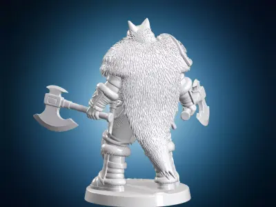 Space Wolf Berserker Figurine 3D Print Model 3D print model