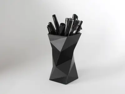 008a - Pen Holder - Faceted - 3D print model