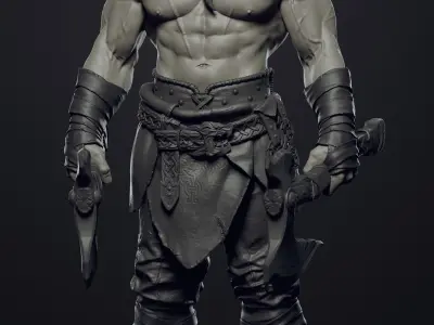 Barbarian Destroyer - Highpoly model 3D model