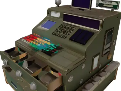 Vintage Military Style Cash Register 3D model