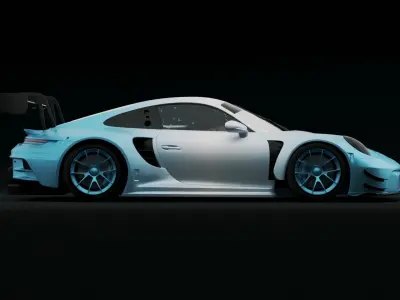 Porsche 911 GT3R 2023 3D model Free low-poly 3D model