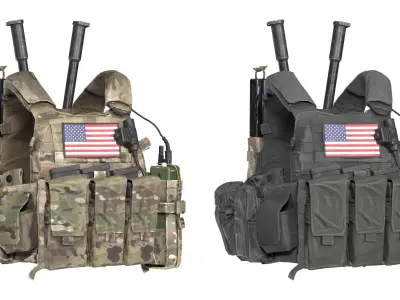 LBT 6094 PLATE CARRIER BUNDLE Low-poly 3D model