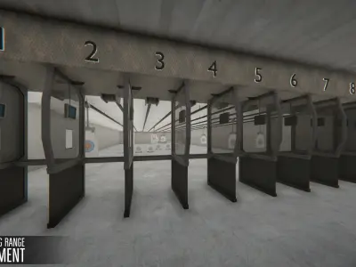 Shooting Range - basement 2 user reviews Low-poly 3D model