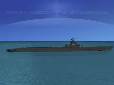 Gato Class Submarine SS-229 USS Flying Fish 3D model