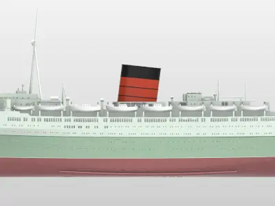 RMS Caronia - Cunards Green Goddess ocean liner and cruise ship 3D print model