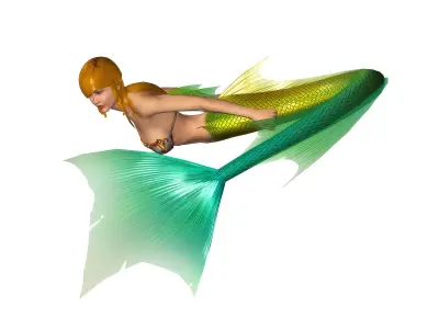 3Dfoin - Mermaid  Low-poly 3D model