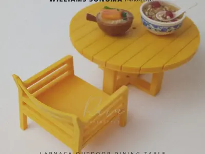 MINIATURE LARNACA OUTDOOR DINING TABLE WILLIAMS SONOMA 3D print model