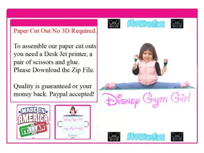 Disney Gym Girl Paper Cut Out Low-poly 3D model