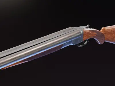 Colt 1883 Shotgun Low-poly 3D model