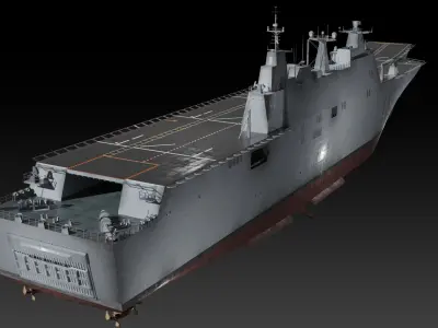 SPS Juan Carlos I aircraft carrier game ready model Low-poly 3D model