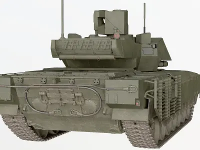 T-14 Armata Russian Tank Game Ready PBR 3D model Low-poly 3D model