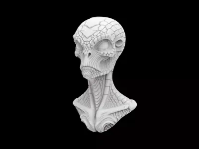 Bust of an alien 3D Print Model 3D print model