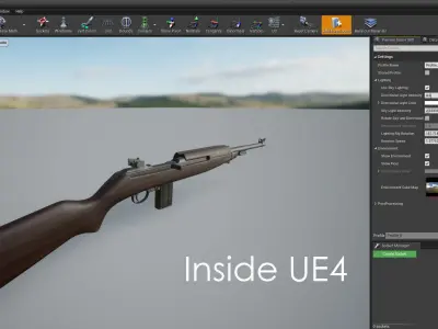 M1 Carbine Low-poly 3D model
