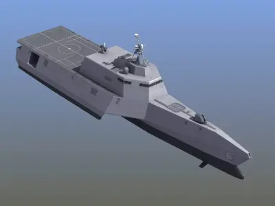 LCS-6 USS Jackson LOD1 Low-poly 3D model