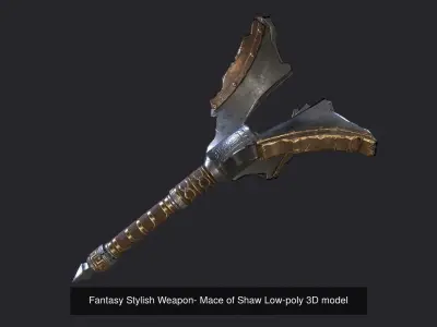 Low poly Fantasy Stylish Mace 3D Model Collection