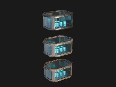 SciFi Crate Pack v1 Low-poly 3D model