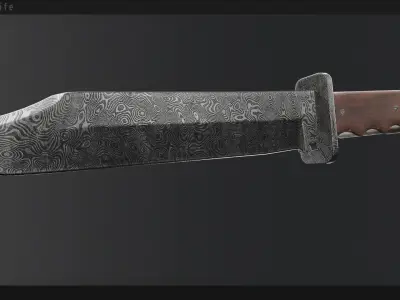 Bowie Knife Free low-poly 3D model