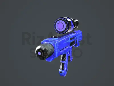 Suction Gun Low-poly 3D model