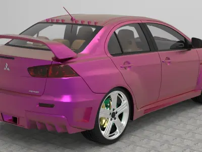 Mitsubishi Lancer Evolution Free low-poly 3D model