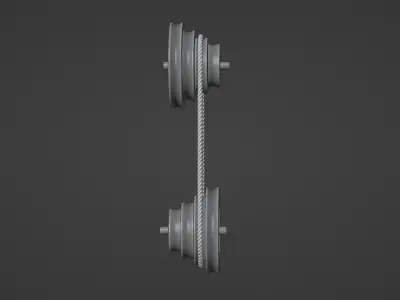 Mechanical Pulley Animated 5 3D model