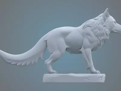 Fantasy Wolf Monument - 3D Printable Miniature Figure  PM-41 3D print model