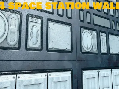 4 space station wall PBR Texture