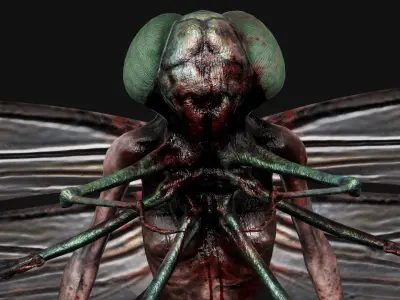 Mutant Dragonfly - Horror Insects Collection Low-poly 3D model