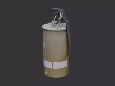 Offhand Smoke Grenade with Ring Lever Low-poly 3D model