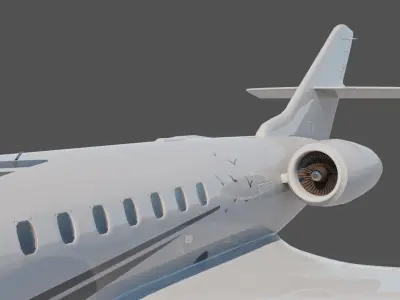 Privet jet Low-poly 3D model