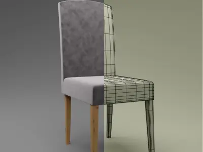 Simple Low Poly Dining Chair Free low-poly 3D model