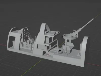 Cockpit interior for 144 scale SBD 5 Dauntless model kit 3D print model