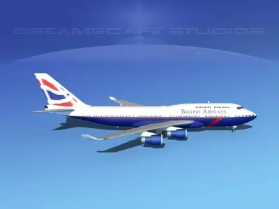 Boeing 747-400 British Airways 3 3D model