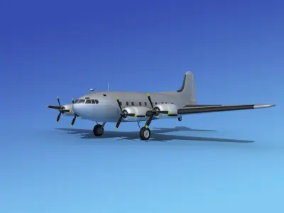Boeing 307 Stratoliner Bare Metal 3D model