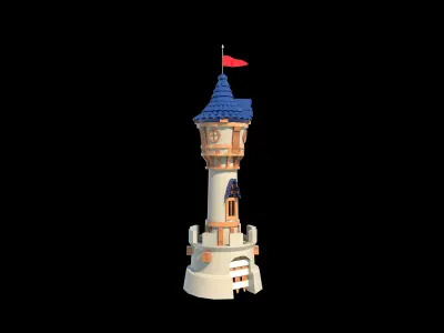 little Castle Tower Low-poly 3D model