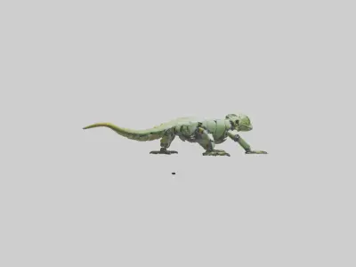 Robot version of a lizard model Low-poly 3D model
