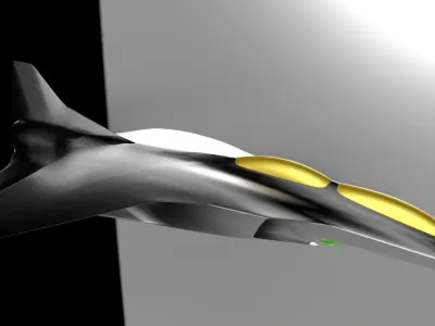 biplan fighter double cabin 3D model