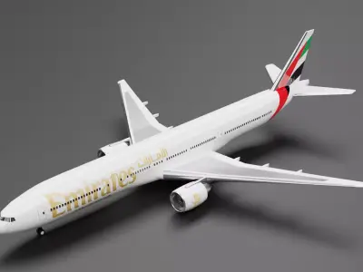 Boeing 777-300ER Emirates Livery 3D model